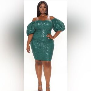 God's Gift Sequin Midi Dress - Hunter Elegant Green Sequin Dress